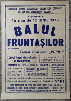 Afis Balul Fruntasilor 1976 foto