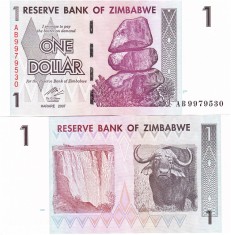 Zimbabwe 1 Dollar 2007 P-65 UNC foto
