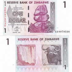 Zimbabwe 1 Dollar 2007 P-65 UNC