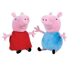 Set 2 jucarii din plus George & Peppa Pig 17 cm, Peppa Pig