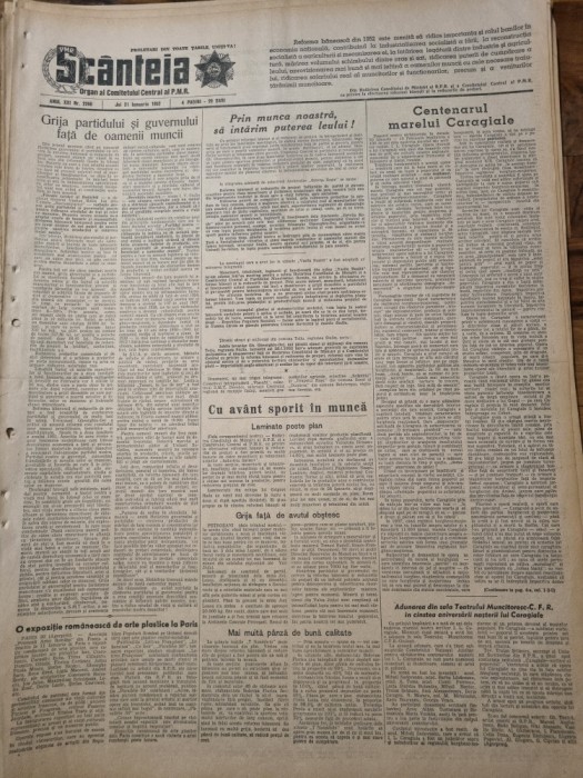 scanteia 31 ianuarie 1952-100 de ani de la nasterea lui caragiale,orasul resita