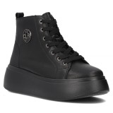 Cumpara ieftin Botine cu platforma DBT6338, piele naturala, Negru - 39