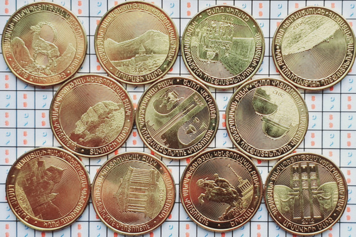 set 11 monede Armenia 11 x 50 Dram Armenian Regions 2012 UNC - A035