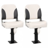 VidaXL Set scaune pliabile pentru barcă, 4 piese, spătar mic