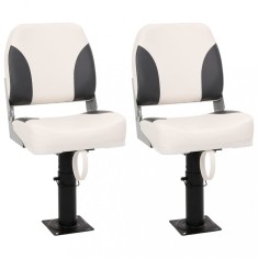vidaXL Set scaune pliabile pentru barcă, 4 piese, spătar mic