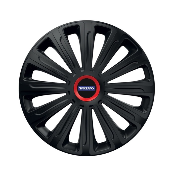 Set 4 capace roti Negre Cu Inel Rosu Trend R14 Compatibil Cu Volvo