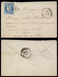 France 1873 Postal History Rare Cover Orthez to Paris D.265