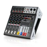 Cumpara ieftin Mixer audio profesional amplificat MP-4 300W cu 4 canale Bluetooth USB DSP |