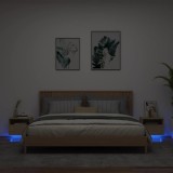 Gossi noptiere cu lumini led, 2 buc., stejar sonoma, 40x39x37 cm