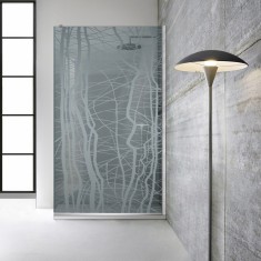 Paravan dus walk-in Aqua Roy INOX, model Manhattan incolor, sticla 8 mm gri, securizata, anticalcar, 70x195 cm