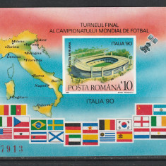 Romania 1990 - #1235 Preliminariile Campionatului Mondial de Fotbal S/S 1v MNH