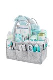 Cumpara ieftin Geantă de depozitare pentru produse pentru bebeluși cu m&acirc;nere din fetru, gri, 33x23x18cm