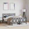 VidaXL Cadru pat metalic cu tăblie de cap/picioare, negru, 135x190 cm 374258