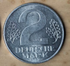 GERMANIA , DDR , RDG 1957 MONEDA 2 MARCI