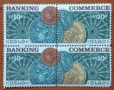 U.S.A-1975=''BANCI si COMERT -in-AMERICA''- BLOC de 4val.''.- (Cat Scot=2,75$)-MNH-Nestampilat---Vezi-Scan