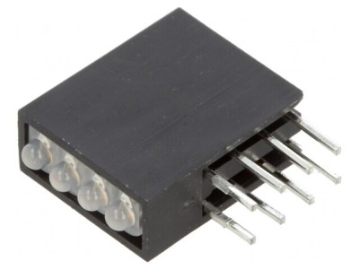 LED 1.8mm Roșu/Verde 4 Diode 20mA 50&amp;deg; foto
