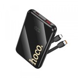 Baterie Externa HOCO Q37, 10000mAh, 22.5W, QC + PD, 1 x Lightning - 1 x USB-A - 2 x USB-C, Neagra