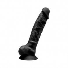 Dildo Thermo Reactive Silicon cu Memorie Dubla Densitate Negru 20 cm