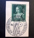 Germania (Deutsches Reich 1939) "Tag der Deutschen Kunst 1939" ( 6+19Pf Verde, Ștampilă Specială M&uuml;nchen) CLK1