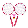 Set Badminton, 1 x fluturas, 46 cm, maner anti-aluncare, Roz, General