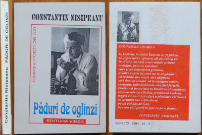 Constantin Nisipeanu, Paduri de oglinzi, 1998, ed. 1, autograf catre P. Vintila foto