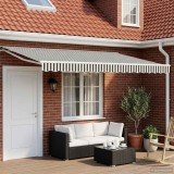 vidaXL Copertină retractabilă manuală Antracit și Alb 4,5 &times; 3,5 m 3420313