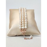 Cumpara ieftin Brățară Charm Perle Cultură Albe, Argint 925 placat Aur Roz, Ajustabilă 19-23cm, Made in Italy