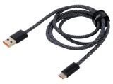 Cablu USB 2.0 A la C 1m gri &icirc;nchis textil