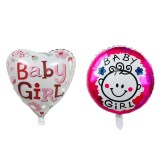Set 2 baloane din folie metalizata, flippy, figurine inima si cerc, tema botez fetita, 45 cm, ambalaj individual, pai inclus, umflare cu aer sau heliu