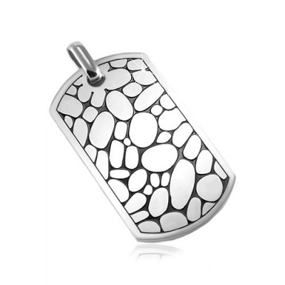 Pandantiv din oțel, plăcuță mată argintie, ovale cu marginile negre foto