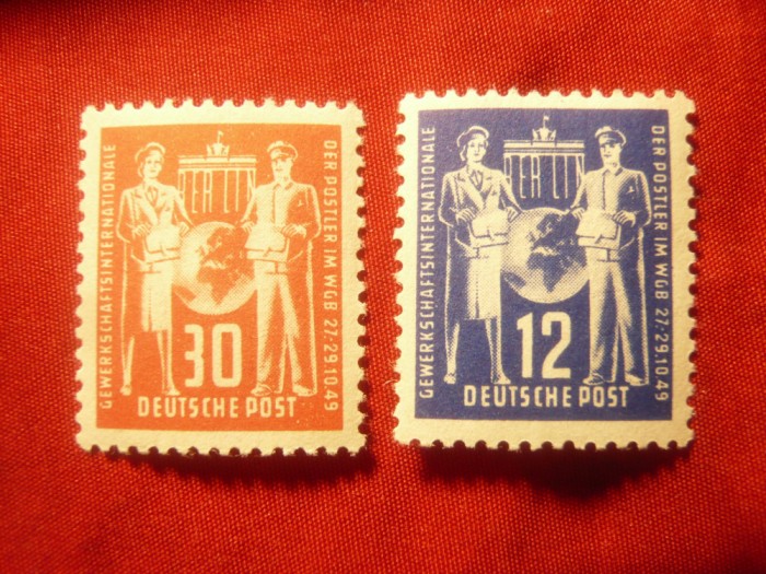 Serie DDR 1949 - Conferinta Internationala a Postei , 2 valori