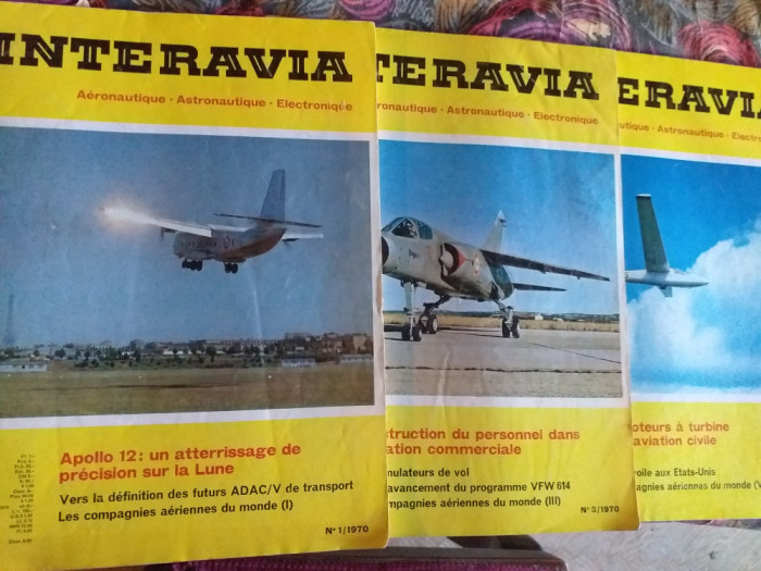 3 reviste Interavia/aviatie, anii&#039;70