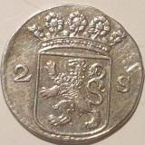 Moneda Argint Olanda 2 Stuivers 1744 - Numismatică Olandeză