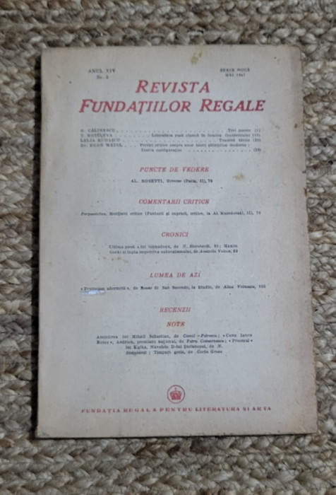 REVISTA FUNDATIILOR REGALE , MAI 1947