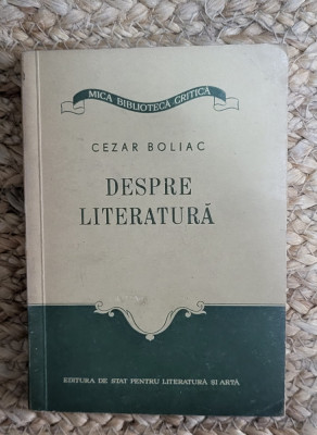 DESPRE LITERATURA -CEZAR BOLIAC , FORMAT MIC foto