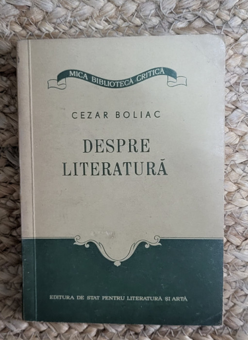 DESPRE LITERATURA -CEZAR BOLIAC , FORMAT MIC