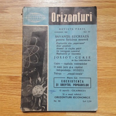 ✅ ANTICARIAT ORIZONTURI REVISTA PĂCII NOIEMBRIE 1958 foto