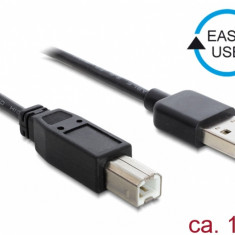 Cablu EASY-USB 2.0 tip A la USB 2.0 tip B T-T, 1m, Delock 83358