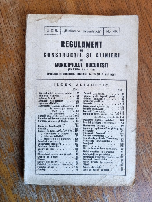 Regulament de constructii si alinieri al Municipiului Bucuresti 1939 / R4P4S