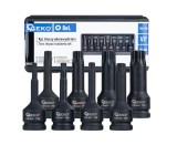 Set chei tubulare de impact TORX, 1/2" T30-T80, Cr-Mo, 8 bucati, Geko G10527
