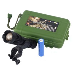 Lanterna tactica led cree 10w, 4 moduri iluminare, zoom, raza 800 m, acumulator foto