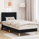 vidaXL Cadru de pat cu headboard Negru 90 x 190 cm țesătură 42027554