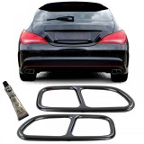 Capace de evacuare negre cu aspect de 4 tevi pentru Mercedes CLA C117 X117 13-16 Performance AutoTuning