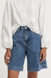 Answear Lab pantaloni scurti jeans neted, high waist