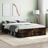 VidaXL Cadru de pat dublu, stejar fumuriu, 135x190 cm 3203912