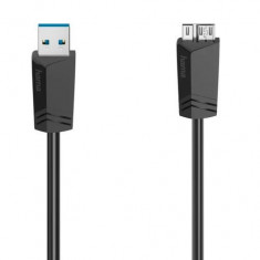 Cablu Hama MicroUSB-USB, USB 3.0, 5Gbit/s, 0.75m (Negru)