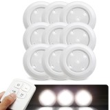 Set 6 spoturi led wireless cu telecomand&Auml; &acirc; autoadezive, reglabile, f&Auml;r&Auml; fire, pentru mobilier &Egrave;i sc&Auml;ri