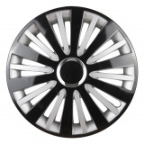 Capac roata auto Leoplast Falcon 15 inch negru-argintiu, pentru jante din otel, ABS, montaj rapid, 1 bucata, L58137, protectie si aspect modern