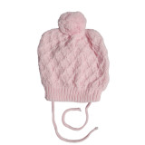 Caciula tricotata pentru bebelusi, Roz, 0-12 luni