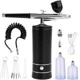 Set aerograf Airbrush portabil cu compresor si furtun detasabil HASEPE